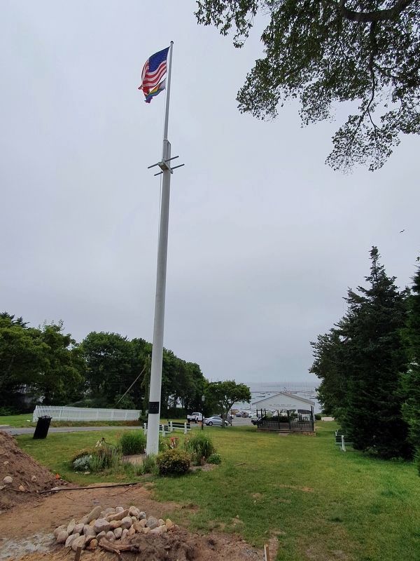 Tisbury Veterans Memorial with Owen Park Beach to the east in the distance image. Click for full size.