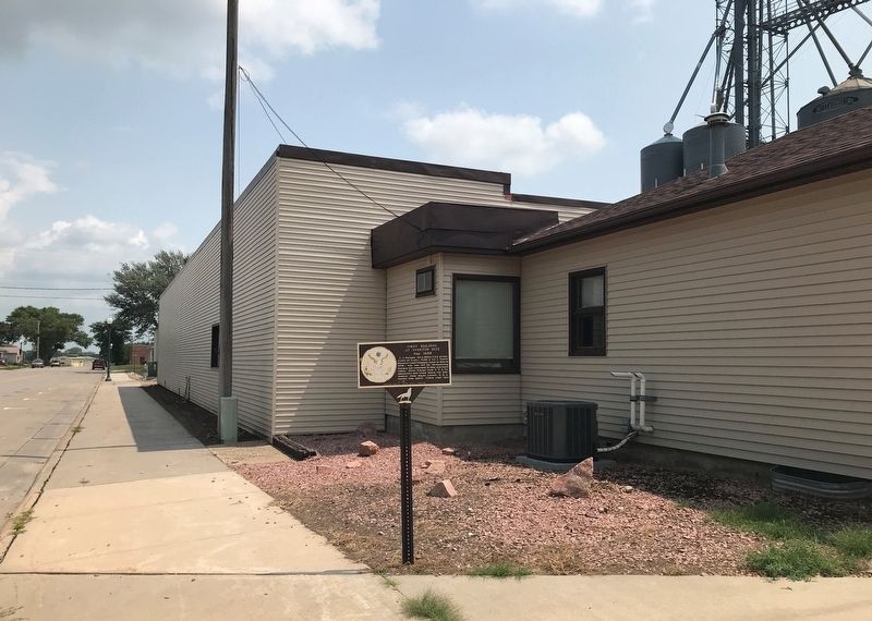 First Building at Yankton Site Marker. Click for full size. First Building at Yankton Site Marker image. Click for full size.