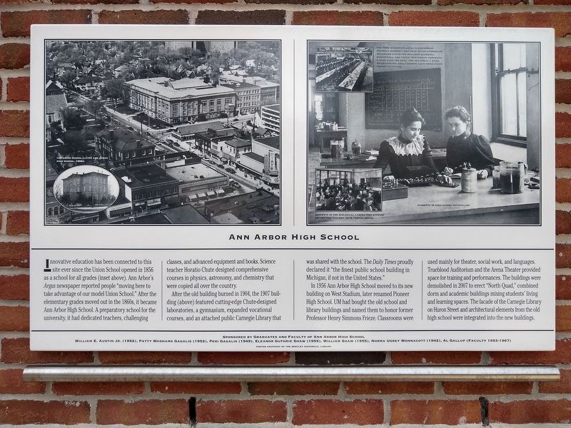 Ann Arbor High School Marker. Click for full size. Ann Arbor High School Marker image. Click for full size.