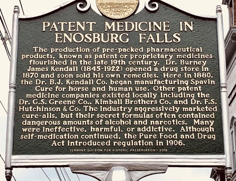 Patent Medicine in Enosburg Falls Marker image. Click for full size.