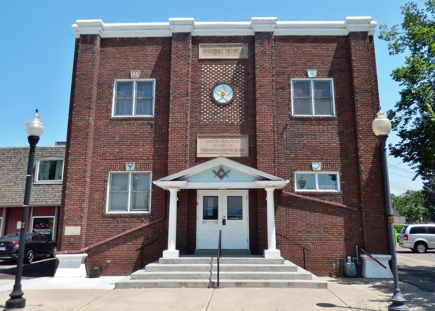 Weston Masonic Lodge (<i>west elevation</i>) image. Click for full size.