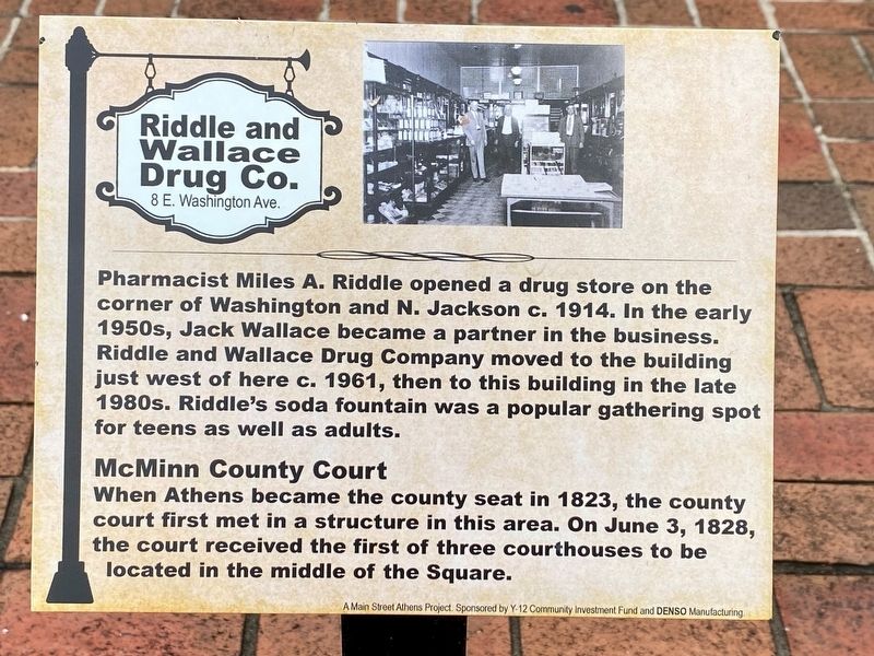 Riddle and Wallace Drug Co. Marker image. Click for full size.