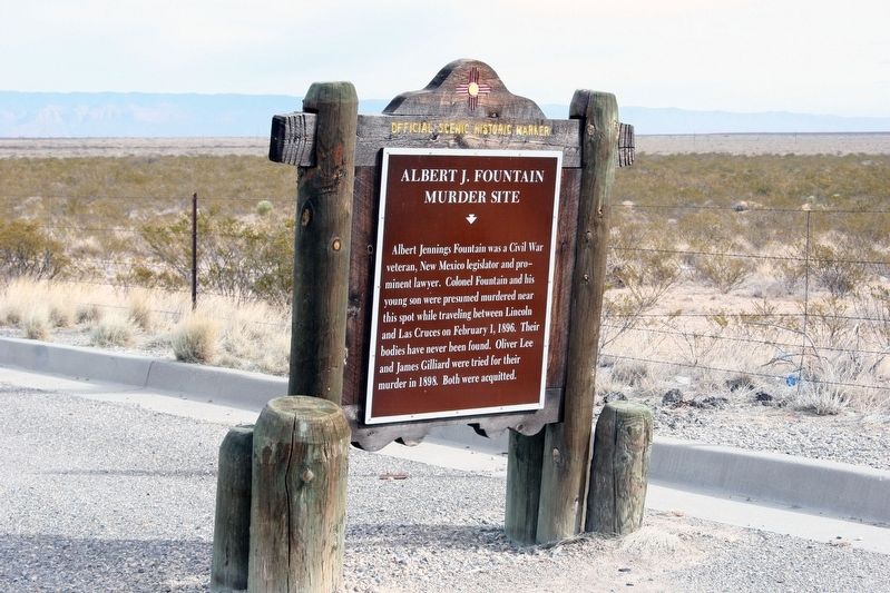 Albert J. Fountain Murder Site Marker. Click for full size. Albert J. Fountain Murder Site Marker image. Click for full size.