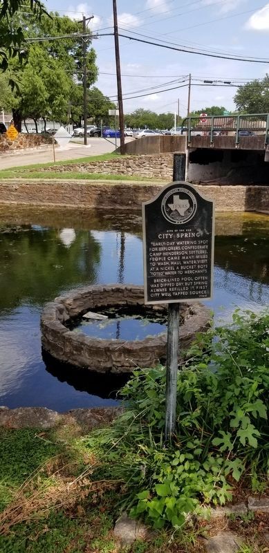 Site of the Old City Spring Marker along Buffalo Creek. Click for full size. Site of the Old City Spring Marker along Buffalo Creek image. Click for full size.