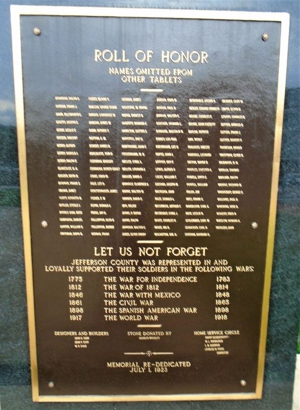 World War Memorial Honor Roll image. Click for full size.