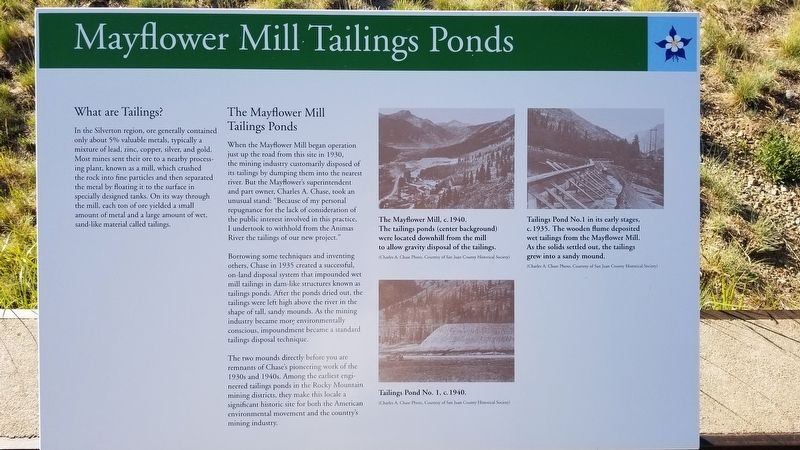 Mayflower Mill Tailing Ponds Marker. Click for full size. Mayflower Mill Tailing Ponds Marker image. Click for full size.