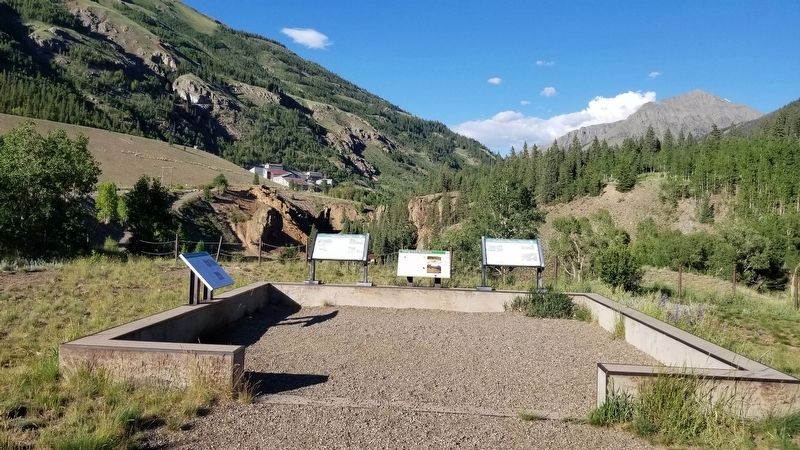 The Wealth of Mining History Marker is the marker on the far right. Click for full size. The Wealth of Mining History Marker is the marker on the far right image. Click for full size.