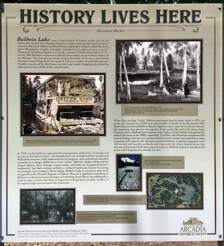 Baldwin Lake Marker. Click for full size. Baldwin Lake Marker image. Click for full size.