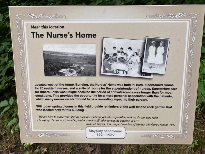 Near this location...The Nurse's Home Marker. Click for full size. Near this location...The Nurse's Home Marker image. Click for full size.