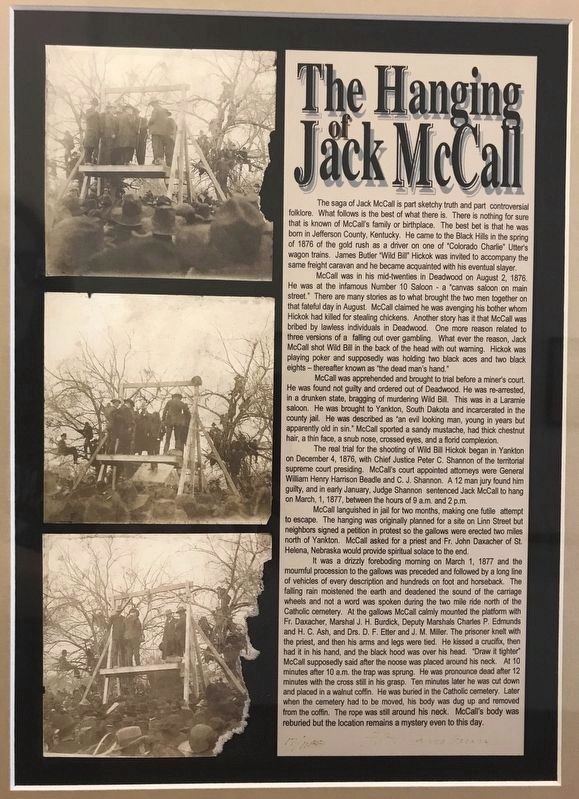 The Hanging of Jack McCall Article and Photos image. Click for full size.