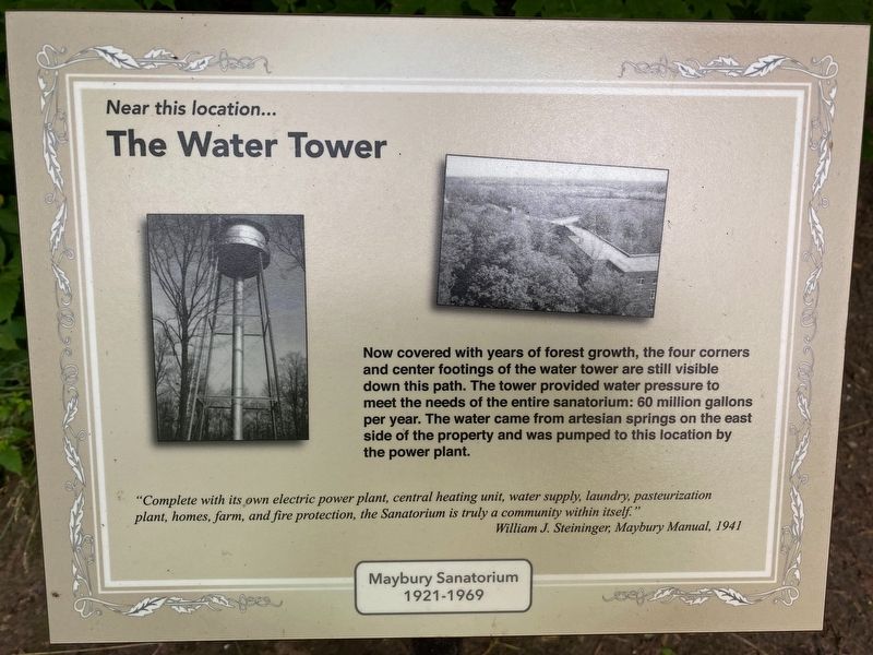 Near this location...The Water Tower Marker. Click for full size. Near this location...The Water Tower Marker image. Click for full size.