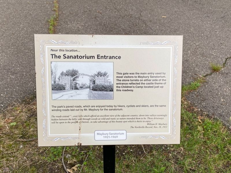 Near this location...The Sanatorium Entrance Marker image. Click for full size.