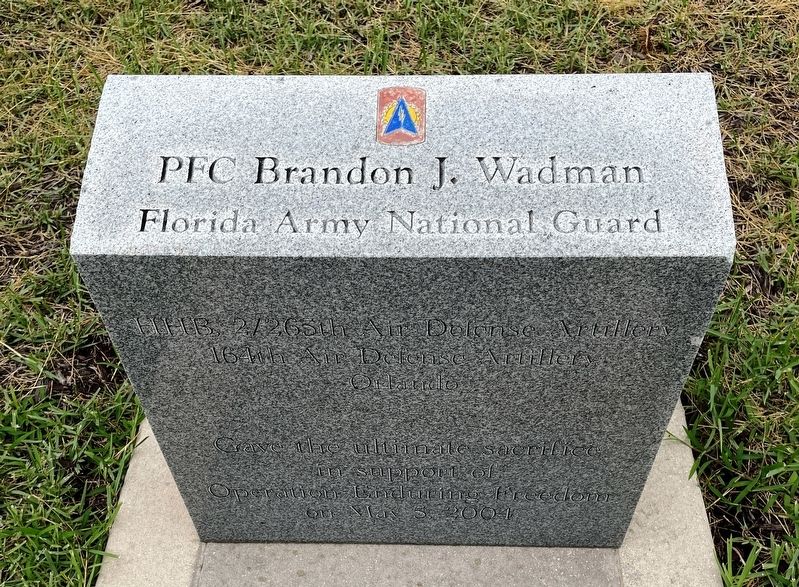 PFC Brandon J. Wadman Marker image. Click for full size.