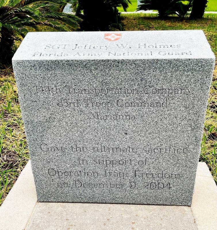SGT Jeffrey W. Holmes Marker. Click for full size. SGT Jeffrey W. Holmes Marker image. Click for full size.