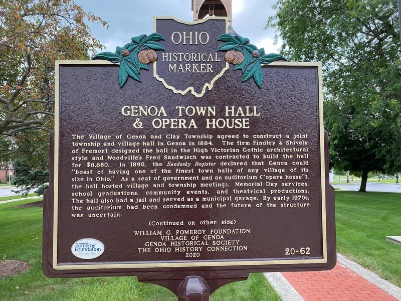 Genoa Town Hall & Opera House Marker image. Click for full size.