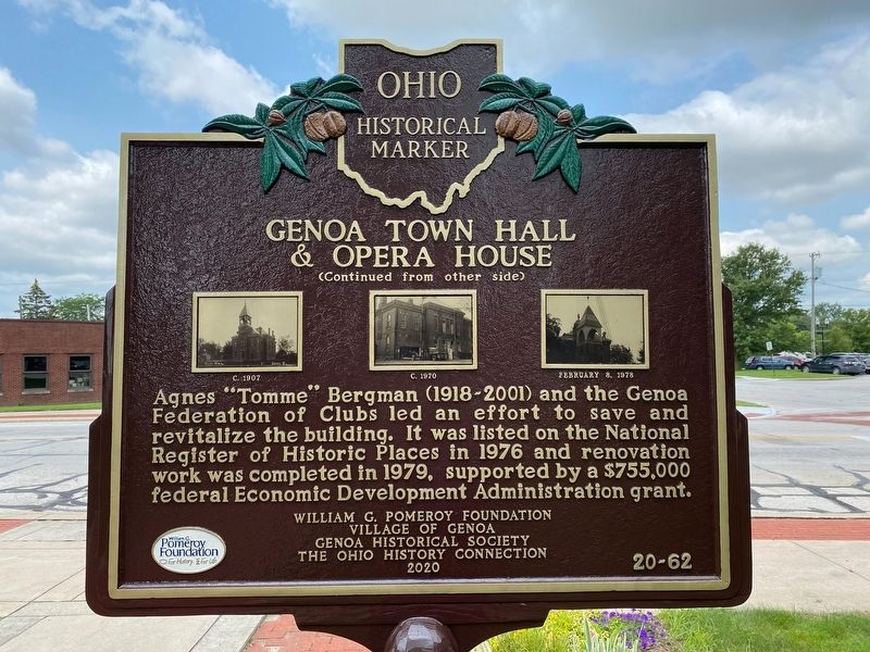 Genoa Town Hall & Opera House Marker image. Click for full size.