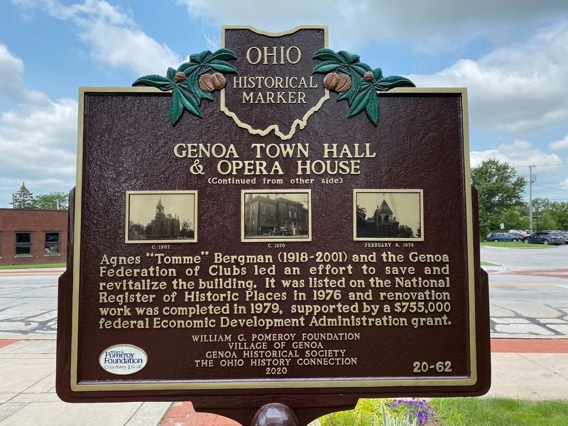 Genoa Town Hall & Opera House Marker. Click for full size. Genoa Town Hall & Opera House Marker image. Click for full size.