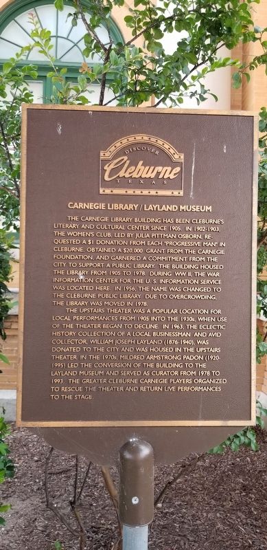Carnegie Library / Layland Museum Marker image. Click for full size.