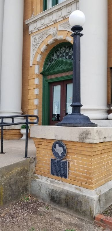 The Carnegie Library Building entrance and the Marker image. Click for full size.
