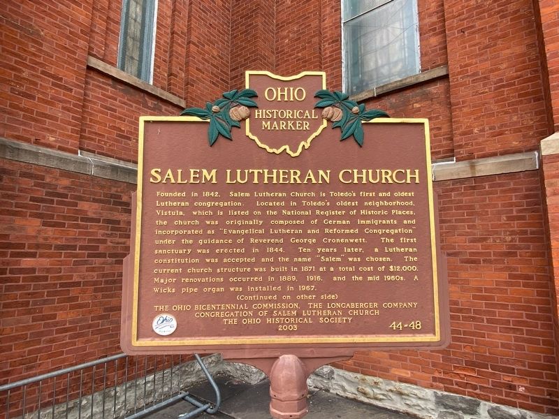 Salem Lutheran Church Marker image. Click for full size.