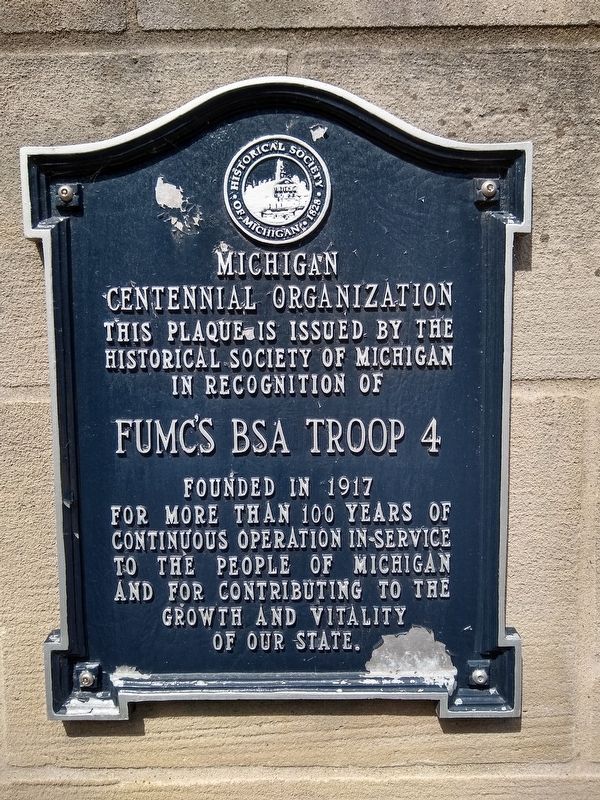 FUMC's BSA Troop 4 Marker. Click for full size. FUMC's BSA Troop 4 Marker image. Click for full size.