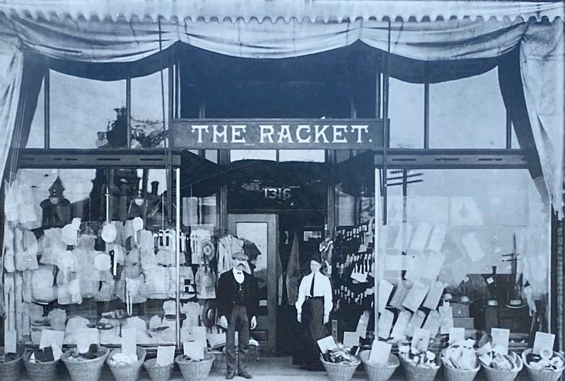 Marker inset: <i>The Racket Store at 1316 Bay Street, 1905.</i> image. Click for full size.