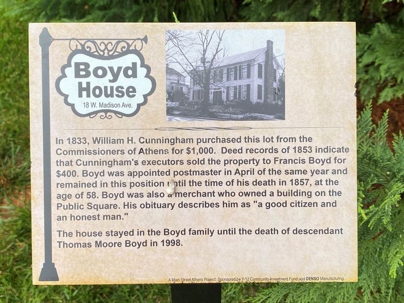 Boyd House Marker image. Click for full size.