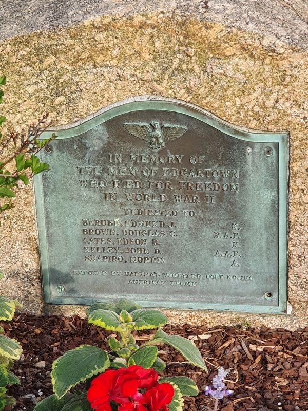 Edgartown World War II Memorial. Click for full size. Edgartown World War II Memorial image. Click for full size.