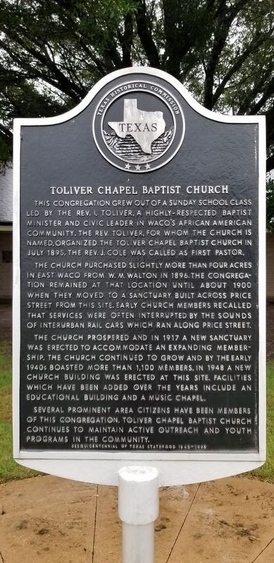 Toliver Chapel Baptist Church Marker image. Click for full size.