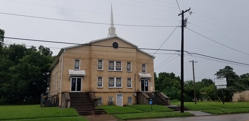 The view of the Westley United Methodist Church and Marker from the street image. Click for full size.