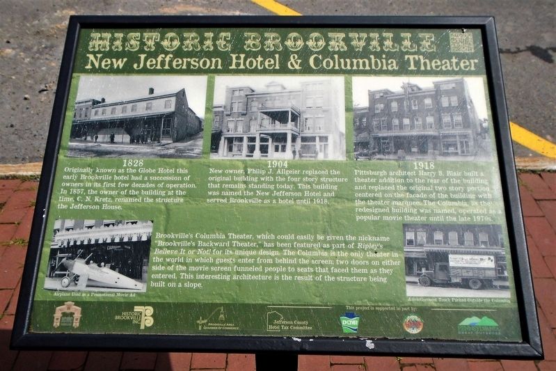 New Jefferson Hotel & Columbia Theater Marker image. Click for full size.