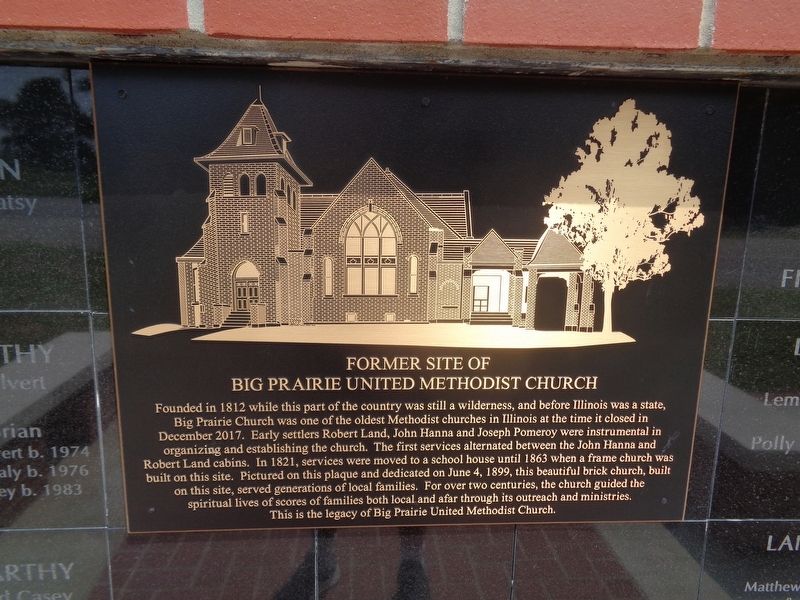 Former Site of Big Prairie United Methodist Church Marker image. Click for full size.