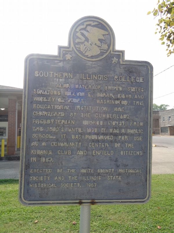 Southern Illinois College Marker image. Click for full size.
