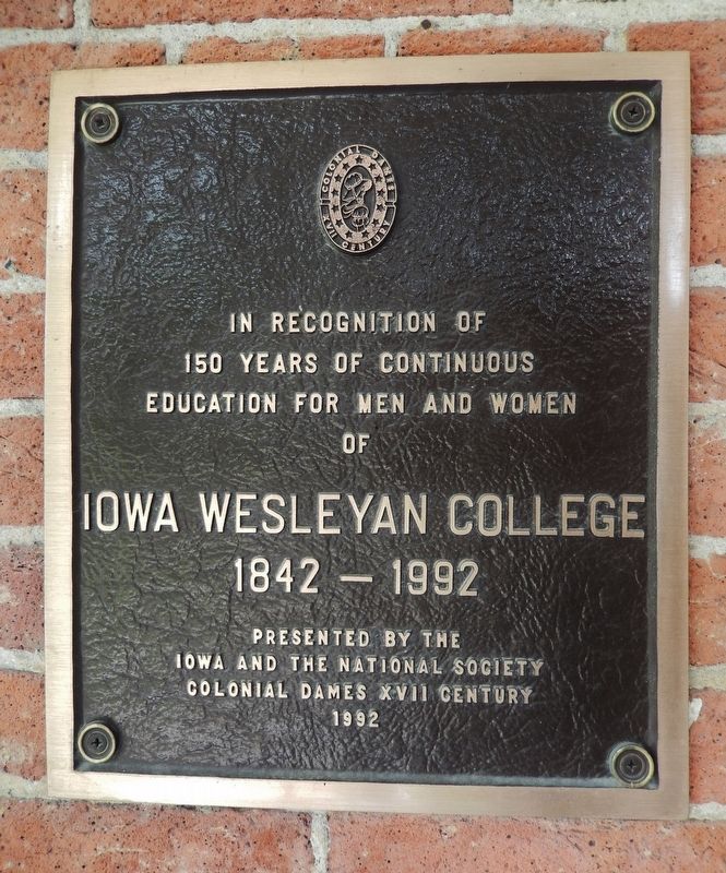 Iowa Wesleyan College Marker. Click for full size. Iowa Wesleyan College Marker image. Click for full size.