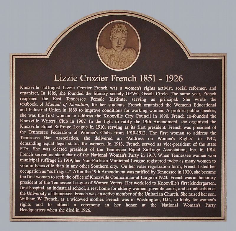 Lizzie Crozier French 1851-1926 Marker image. Click for full size.