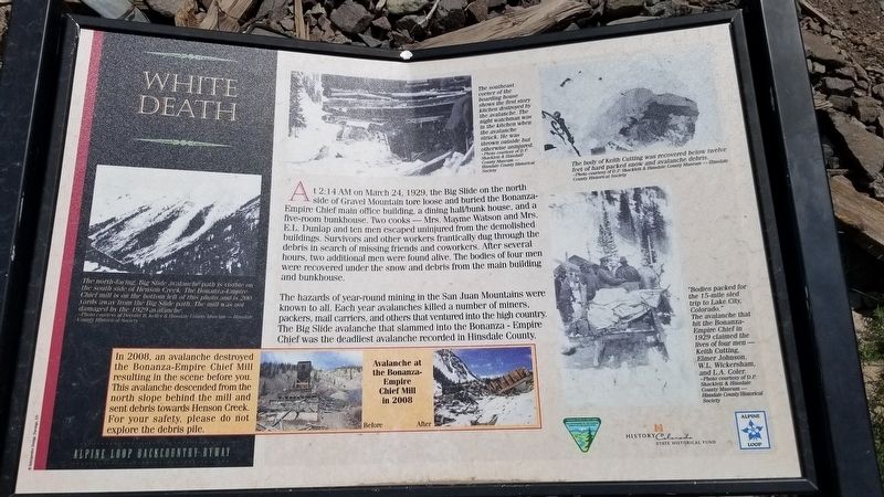 White Death Marker. Click for full size. White Death Marker image. Click for full size.