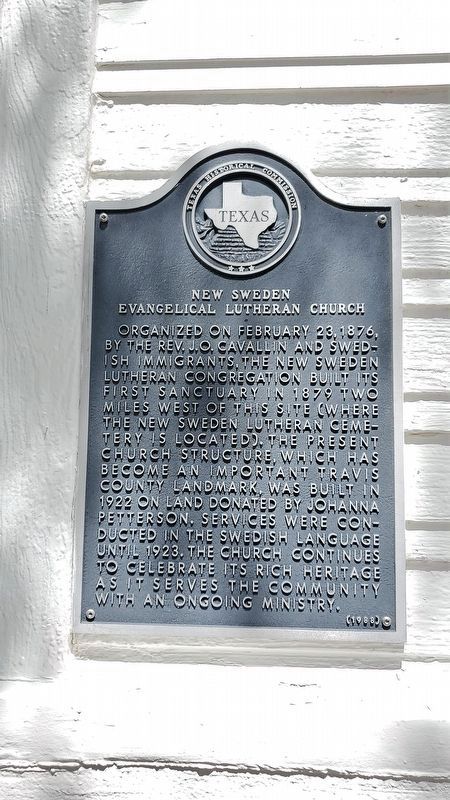 New Sweden Evangelical Lutheran Church Marker image. Click for full size.