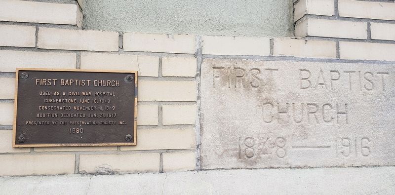 First Baptist Church Marker image. Click for full size.
