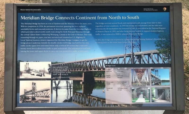 Meridian Bridge Connects Continent from North to South Marker image. Click for full size.