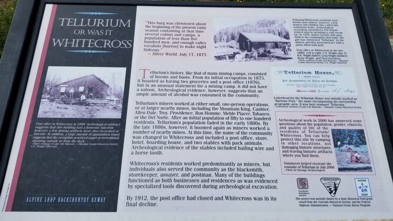 Tellurium or Was It Whitecross Marker image. Click for full size.