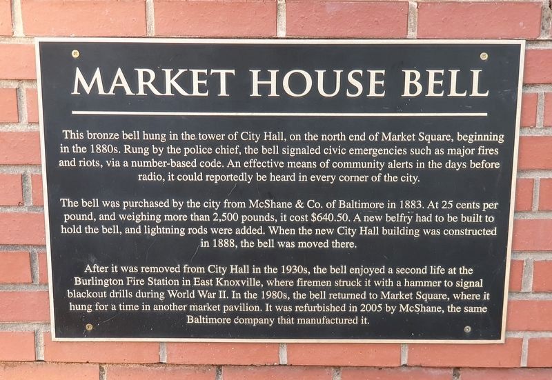 Market House Bell Marker image. Click for full size.