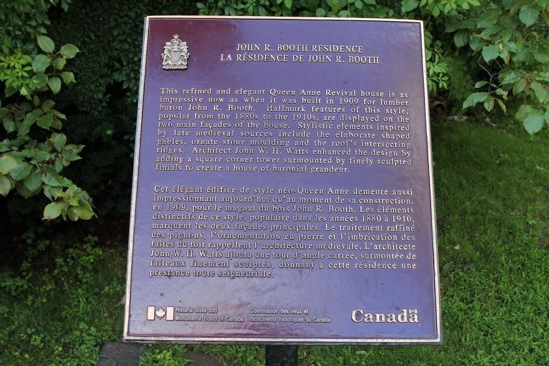 John R. Booth Residence Marker image. Click for full size.