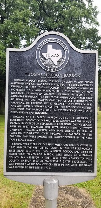 Thomas Hudson Barron Marker image. Click for full size.