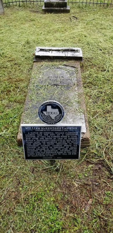 The William McKendree Lambdin gravestone and Marker. Click for full size. The William McKendree Lambdin gravestone and Marker image. Click for full size.