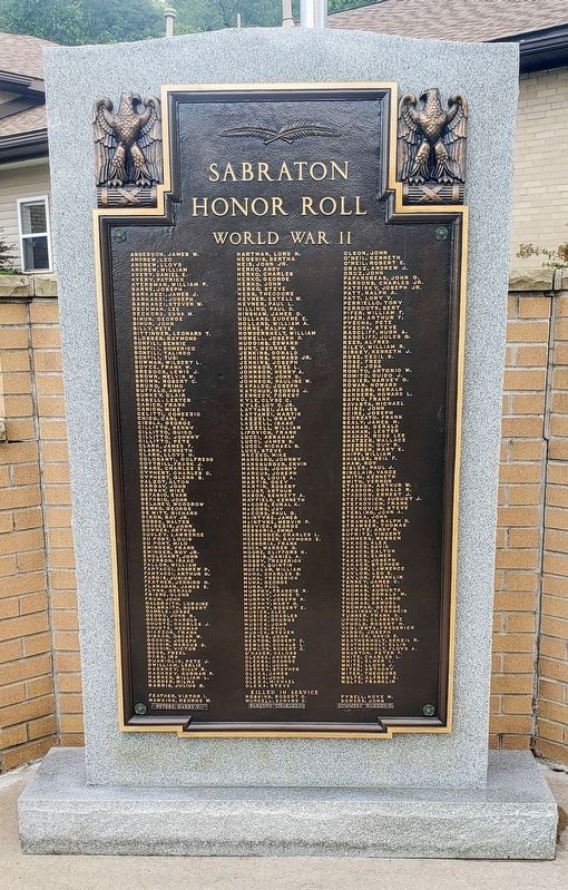 Sabraton Honor Roll Marker image. Click for full size.