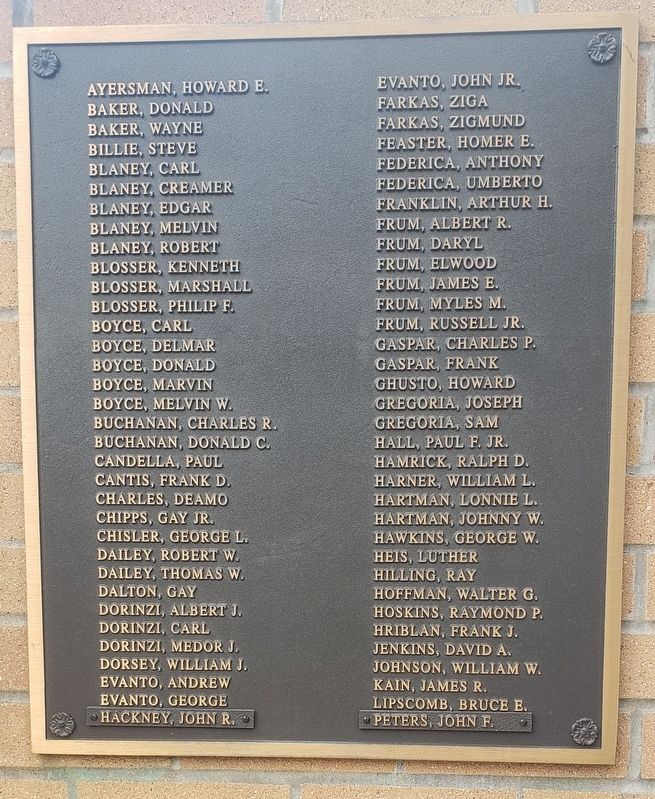 Sabraton Honor Roll Marker image. Click for full size.