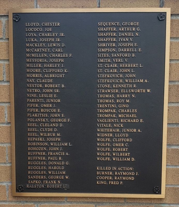 Sabraton Honor Roll Marker image. Click for full size.