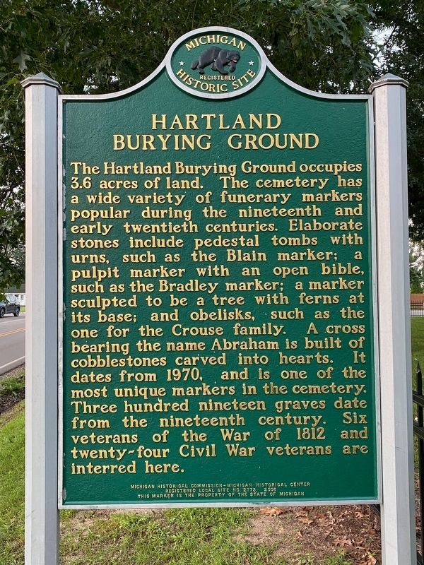 Hartland Burying Ground Marker (side 2) image. Click for full size.