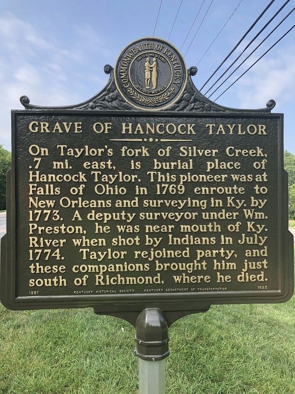Grave of Hancock Taylor Marker image. Click for full size.
