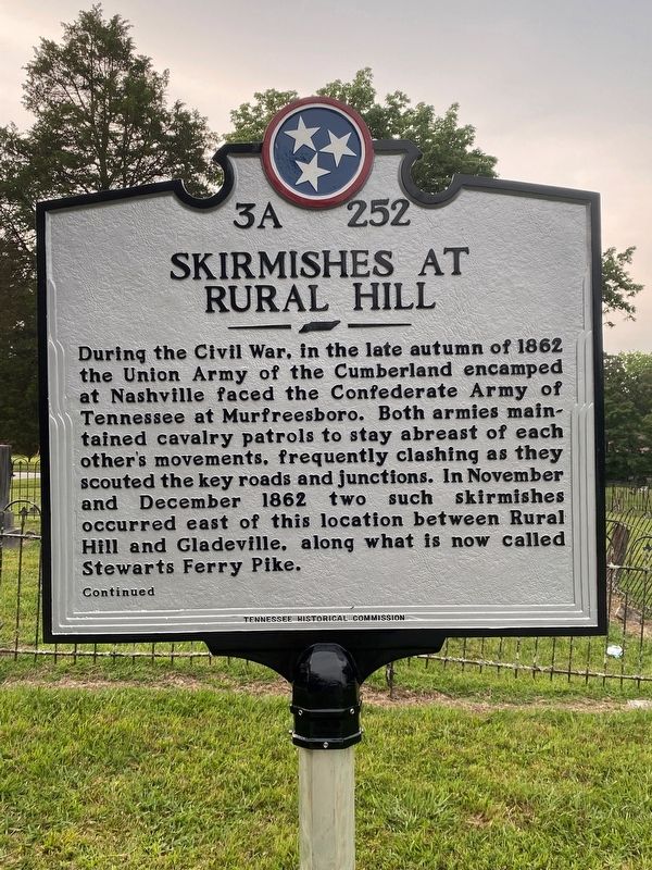 Skirmishes at Rural Hill Marker image. Click for full size.